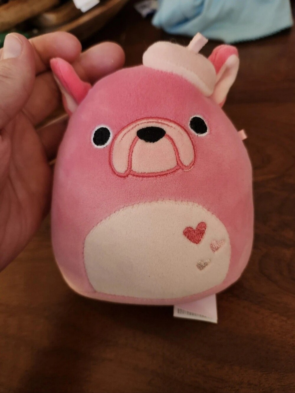 Squishmallows Elise Pink French Bulldog Plush Valentines Limited Edition 5"